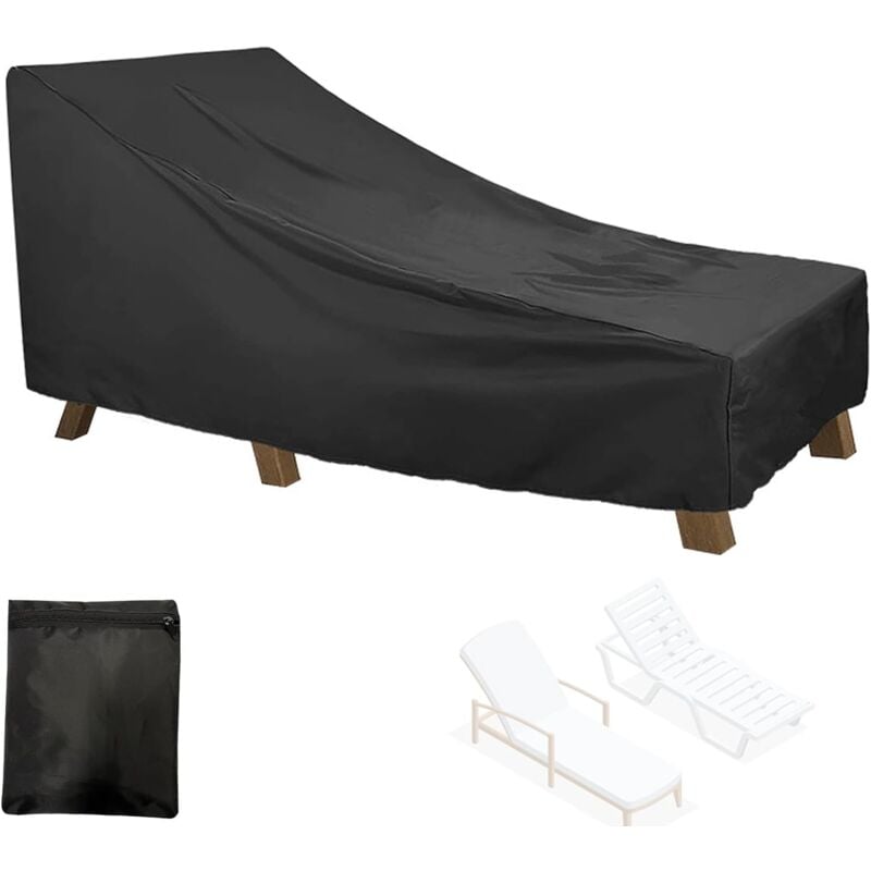 210D Oxford Housse Chaise Longue de Exterieur , Bâche de Protection pour Bain de Soleil Jardin Imperméable, Couverture de Housse pour Transat pour