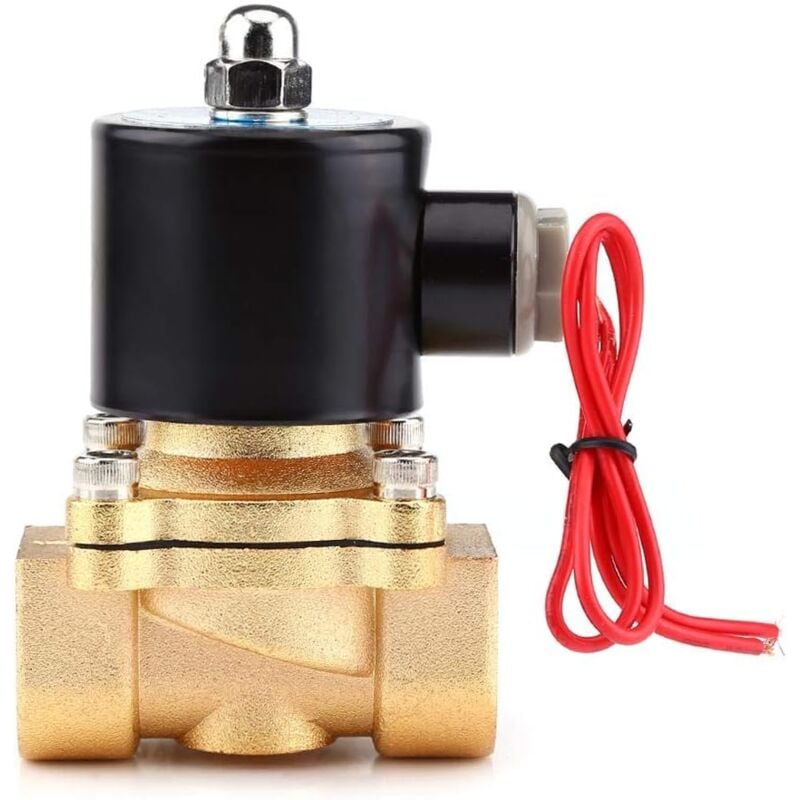 Sollbry - 220V 1/2-inch Vanne Électromagnétique Électrique, Électrovanne Normalement Fermée pour le Gaz, Air, Huile, eau