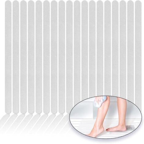 Sollbry 24 pegatinas antideslizantes para baño, bañeras y escalones - Transparente - 2 x 38 cm