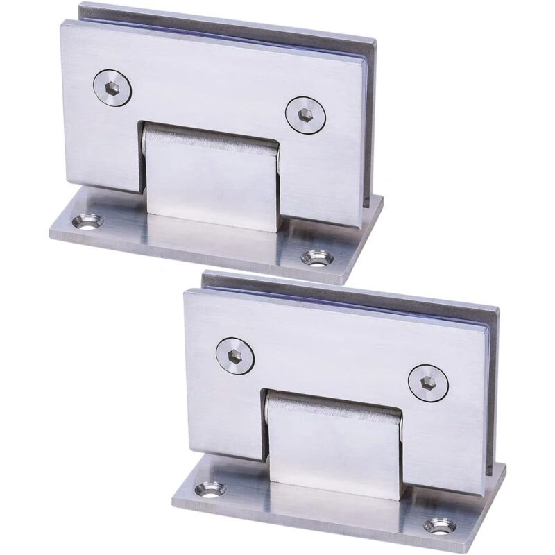 Sollbry - 2pcs 90 Degrés Porte En Verre Armoire Vitrine Armoire Pince Portes De Douche En Verre Charnière Pièces De Rechange Mur-Verre