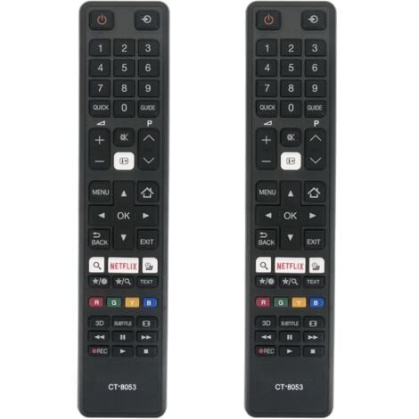 Sollbry 2Pcs CT-8053 Remplacer la Télécommande adaptée à Toshiba TV 43L3733DG 65U6763DA 32W3763DG 32W3753DG 75U6763DA 28W3754DG 43U6763DG 40L3663DG 43U6763DA 49U5766DA 49L3763DG49V6763DG 55X9863DA