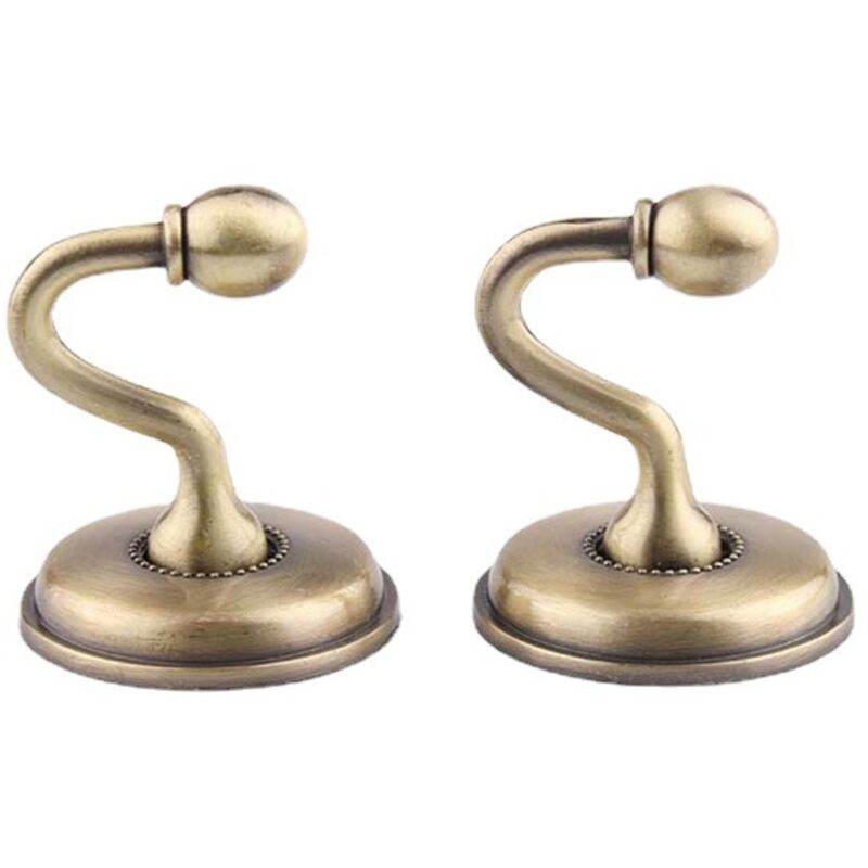 2Pcs Embrasses de Rideaux Crochets,Rideau Crochet en Bronze,Vintage u Support Mural Crochet pour Suspendre Les Rideaux,Chapeau,Vest - Sollbry