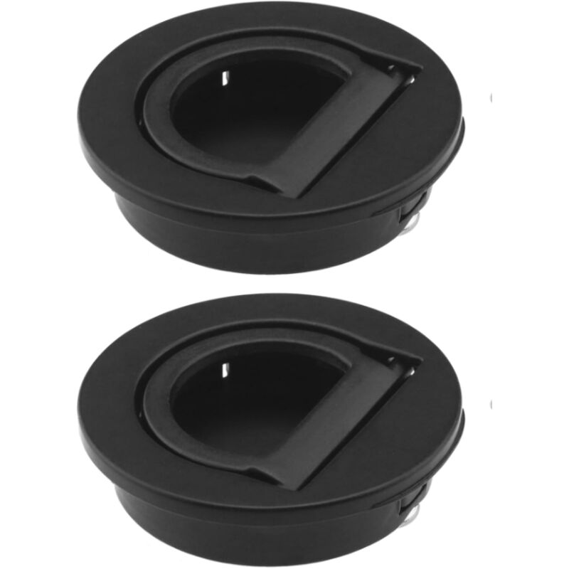Sollbry - 2pcs Poignées Encastrées en Alliage de Zinc Anneau Affleurant Tire avec des Vis Bouton de Porte Invisible pour Porte de Casier Armoire