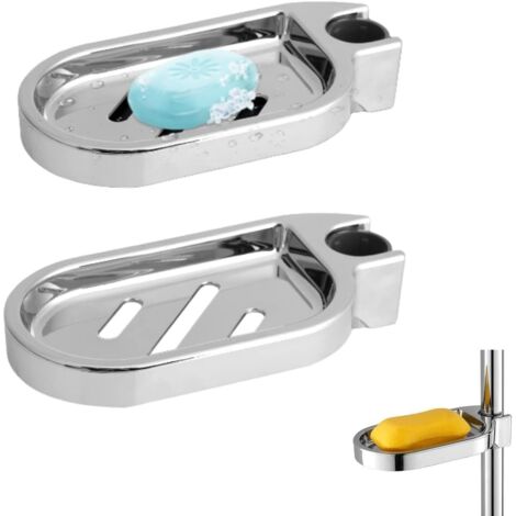 Sollbry 2PCS Porte - Savon pour Douche, Porte - Savon Porte - Savon Porte - Savon Barre de Douche Porte - Savon sans perçage réglable Coulissant pour Douche