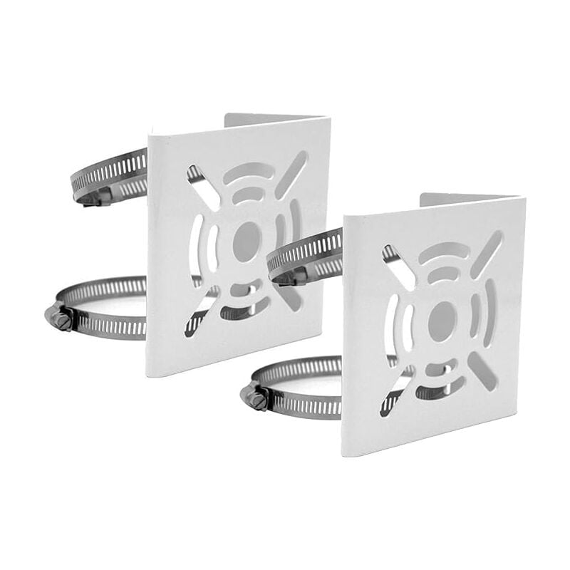 Sollbry - 2pcs Universel Verticale Montage sur Poteau pour caméra de sécurité, Support en métal Solide Support d'angle avec des Boucles, Convient aux