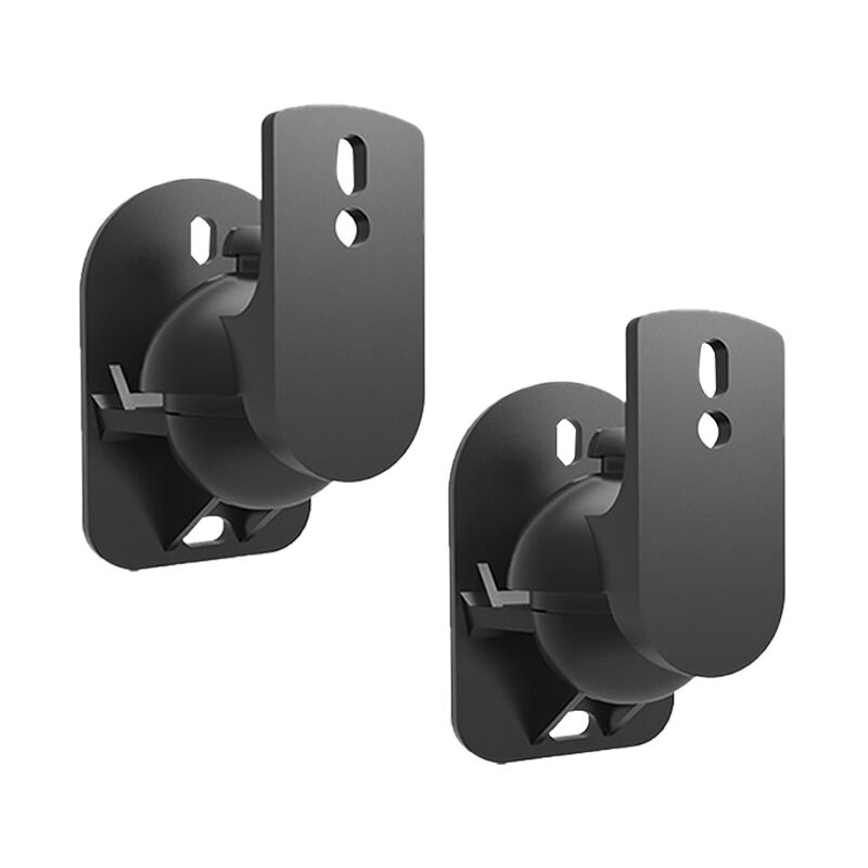 Sollbry - 2X Support Mural Universel pour Enceintes Fixation de Boîtes Rotation + Inclinaison Résistant à Une Charge Max. 5kg Montage Mural - Noir