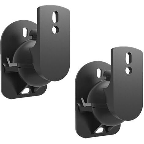 Sollbry 2X Support Mural Universel pour Enceintes Fixation de Boîtes Rotation + Inclinaison Résistant à Une Charge Max. 5kg Montage Mural - Noir