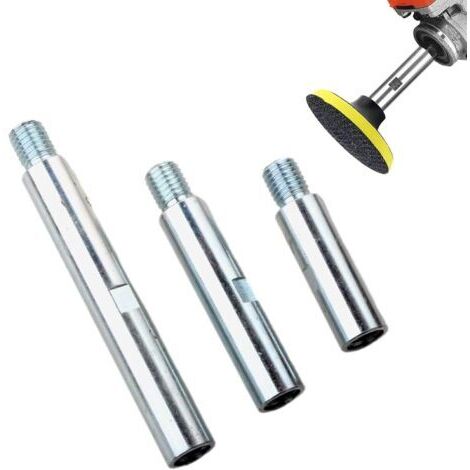 Sollbry 3 Pièces M14 Bielle D'extension de Meuleuse D'angle en Acier Inoxydable, Rallonge de Meuleuse D'angle Barre de Liaison pour Machines à Polir Voitures Tampons de Polissage 75mm/100mm/140mm