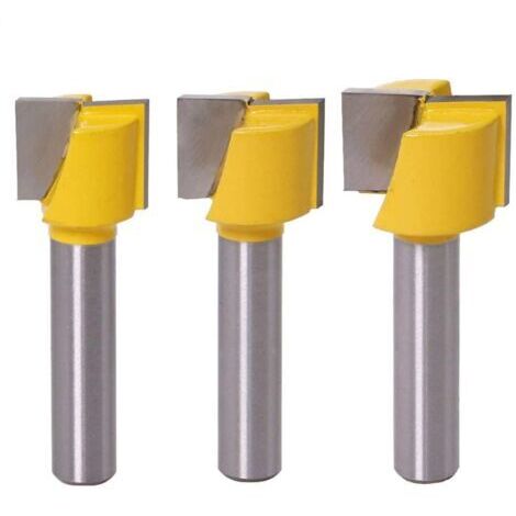 Sollbry 3 Pièces Mèches de Nettoyage de 8 mm, Bottom Cleaning Dado Router Bit De Lame Carbure Fraise à Bois 16/18/20mm Diamètre de La Lame