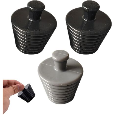 Sollbry 3 tapones de silicona para bañera, universales, para fregadero de cocina y baño (negro y gris)
