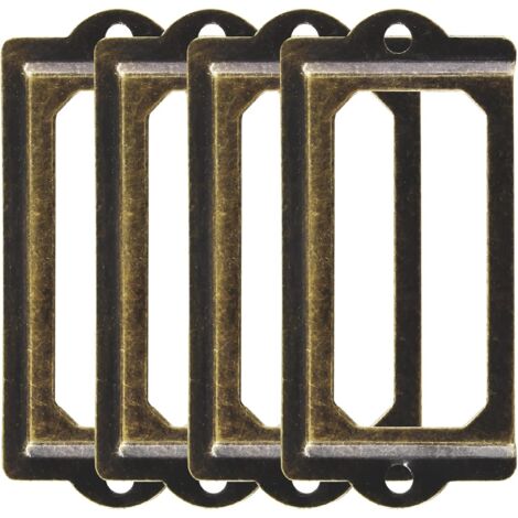 Sollbry 30 Stück Retro-Bronze-Metall-Bücherregal-Tags, Aktenschubladen-Etikettenrahmenhalter, Schraubschrank, Regaletiketten-Namenskarten-Etikettenhalter (70 mm x 33 mm)