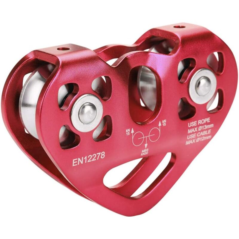 30KN double poulie zip ligne sauvetage câble chariot en plein air escalade équipement de sauvetage travail aérien - Sollbry