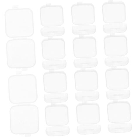 Sollbry 36 pièces Boîtes de Rangement Plastique Transparentes avec Couvercle à Charnière Mini Boites pour Perles Bijoux et Petits Objets Compactes et Portables pour Maison et Voyage
