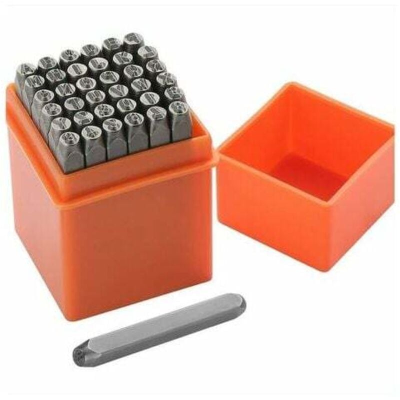 Sollbry - 36 pièces de poinçonnage de lettres et de chiffres, poinçon de lettre en métal de 6 mm, lettre de poinçonnage en métal a-z et 0-9, numéro