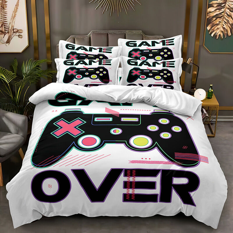 3D Manette de Jeu Jeu vidéo Homme Jeunesse Noir Sets de Housses de Couettes Parure de Lit Housse de Couette et Taies d'oreiller pour Lit 1/2 Personne