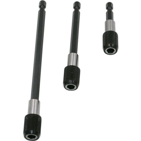 Sollbry 3pcs Tige d'Extension Magnétique , Perceuse Électrique Tournevis Embout , Foret de 1/4 hexagonale Barre de dégagement rapide Douille tournevis porte-embout , 60/100/150mm