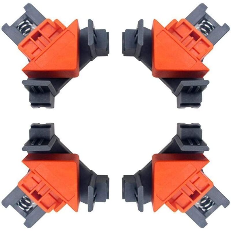 Sollbry - 4 abrazaderas de esquina para carpintería, unión en t y esquinas. Atornillar y pegar. Abrazadera de ángulo de 90°. Clip de marco de ángulo