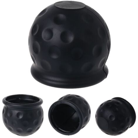 Sollbry 4 cubiertas de bola de remolque de 50 mm, de goma negra, tapa protectora de bola de enganche de remolque, tapa protectora de bola de remolque (goma)