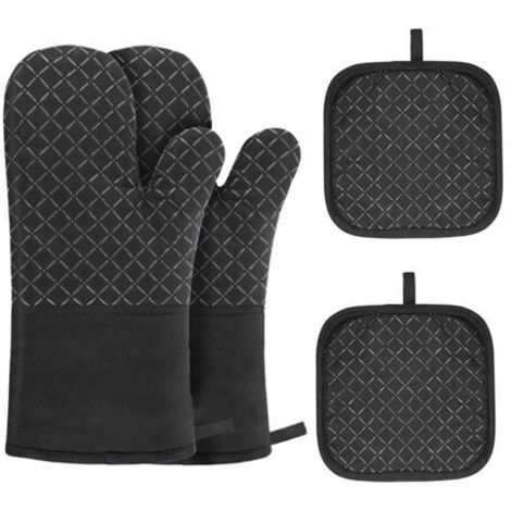 Sollbry 4 ensembles de gants isolants pour four gants pour barbecue 17  30cm