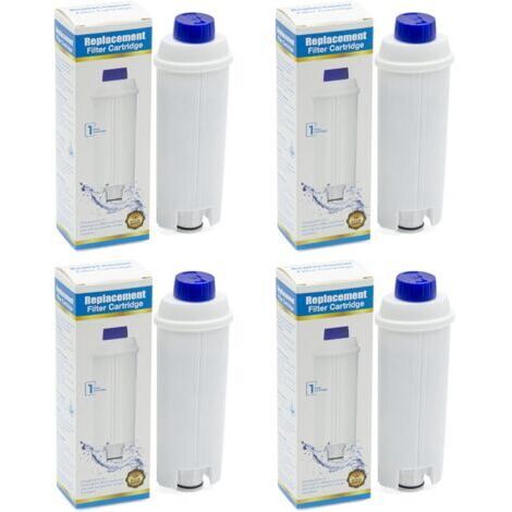 Sollbry 4 Pack DLSC002 Filtre à eau Compatible Delonghi Magnifica, Dinamica, Autentica, Primadonna et toutes les Séries ECAM, ESAM, ETAM, BCO, EC Machines