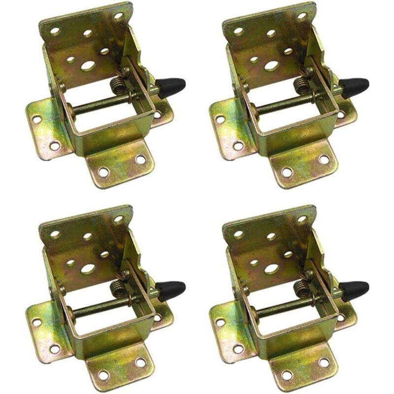 Sollbry - 4 patas de mesa plegables de hierro con bloqueo, bisagras para muebles, banco de trabajo, escritorio de expansión.