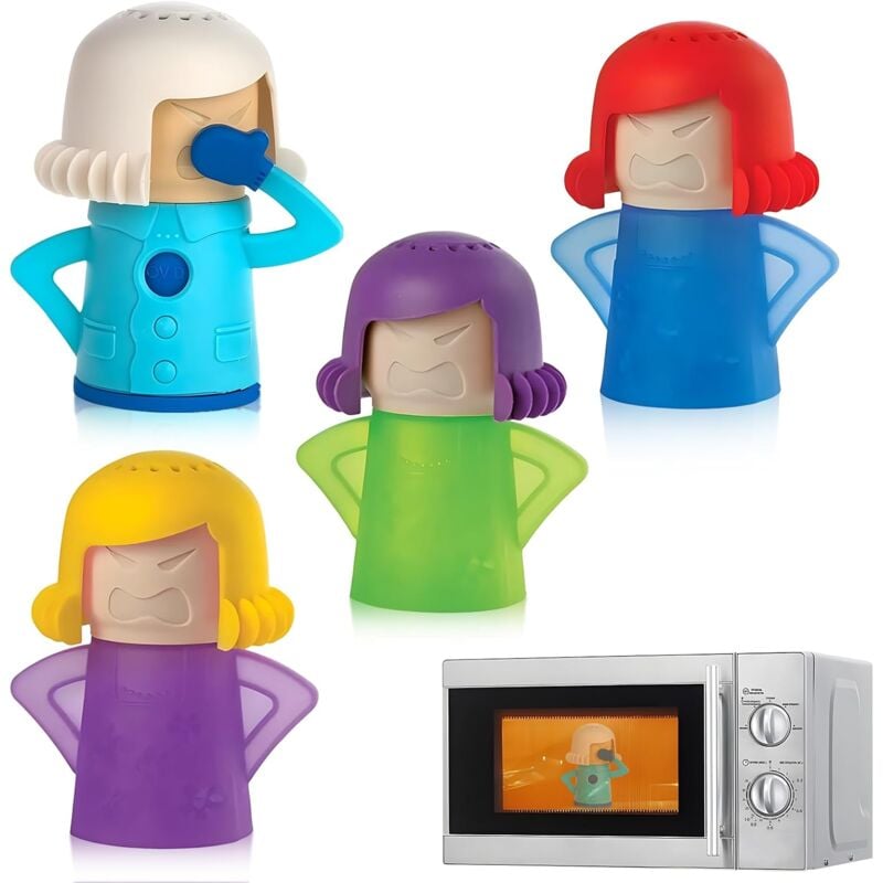 Sollbry - 4 pcs Angry Mama, Nettoyeur à Vapeur pour Four à Micro-ondes, Désodorisée et Nettoyer pour Réfrigérateurs, Cool Mama Nettoyant