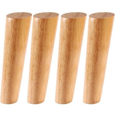 Sollbry 4 Pcs Pieds Meuble Bois 20cm, Pieds de canapé Bois Massif, Jambes de Meuble Bois Oblique pour canapé, Commode et Armoire de Style Mid Century