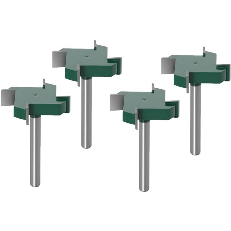 4 Pièces 6mm Tige Spoilboard Fraises de Surface de Fraisage Jeu d'embouts 4 Plaques D'aile Fraises Aplatissantes Fraises en Carbure de Tungstène Pour