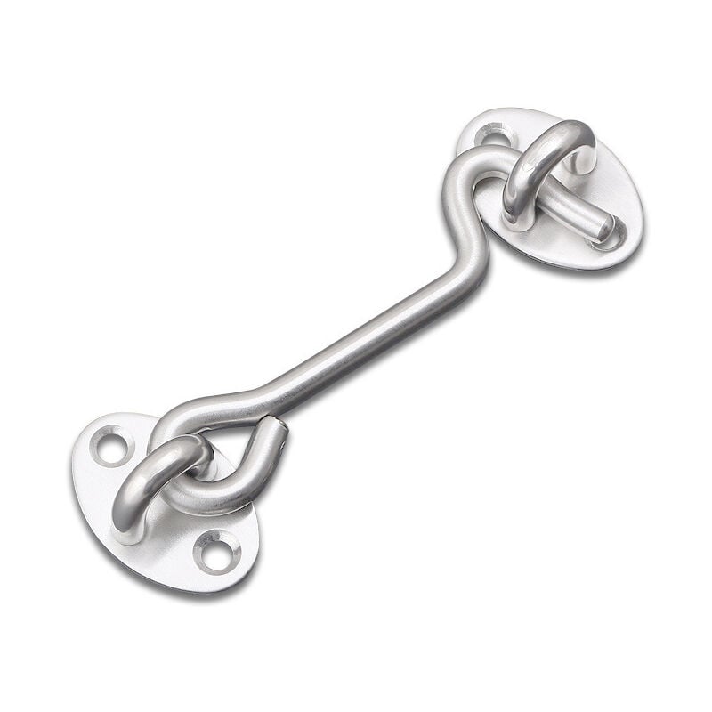 Sollbry 4 Pièces Crochet de Cabine，Crochet in Acier Inoxydable，pour Cabanon, Volet, Jardin, Garage, Crochet de Fenêtre，argent，154cm