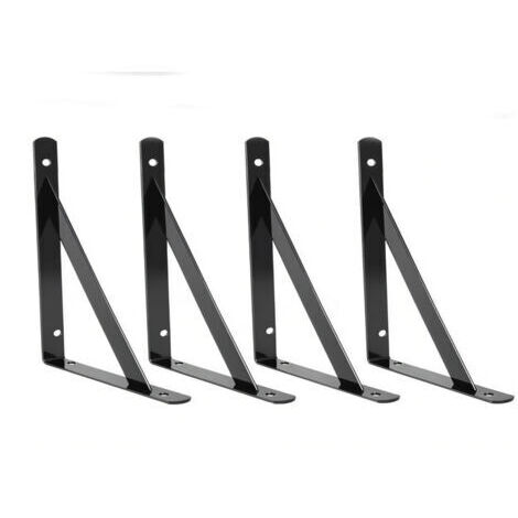 Sollbry 4 Pièces Équerres Étagère de Fixation Murale, 150 x 95mm Equerres Etageres Murale, Supports Équerre D'étagère Fixation, Tablette Murale à Suspendre 90 Degrés avec vis pour Bibliothèque Salon C