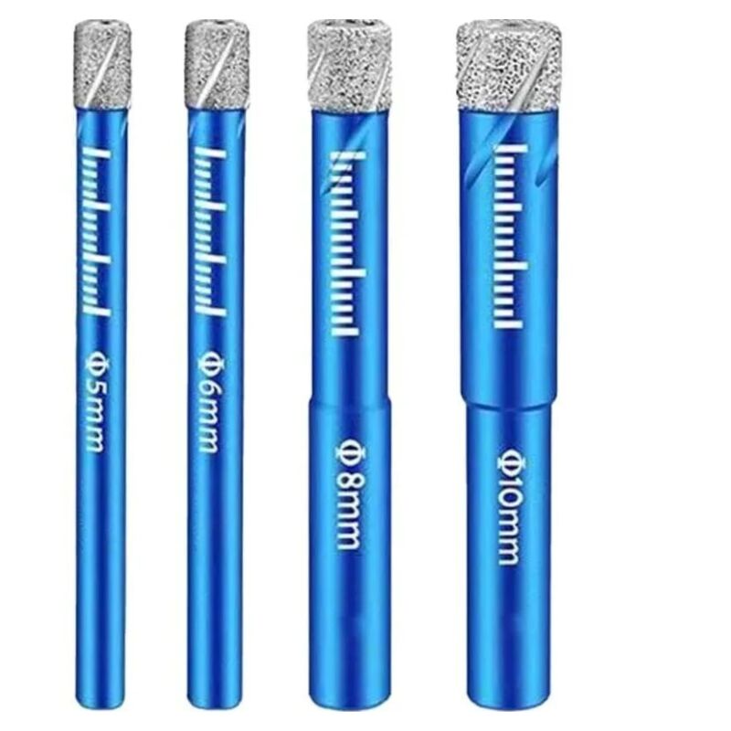 Sollbry - 4 pièces Foret Diamanté ,5/6/8/10mm Jeu de Forets , Jeu de Forets pour Carrelage, Céramique, Porcelaine,Verre