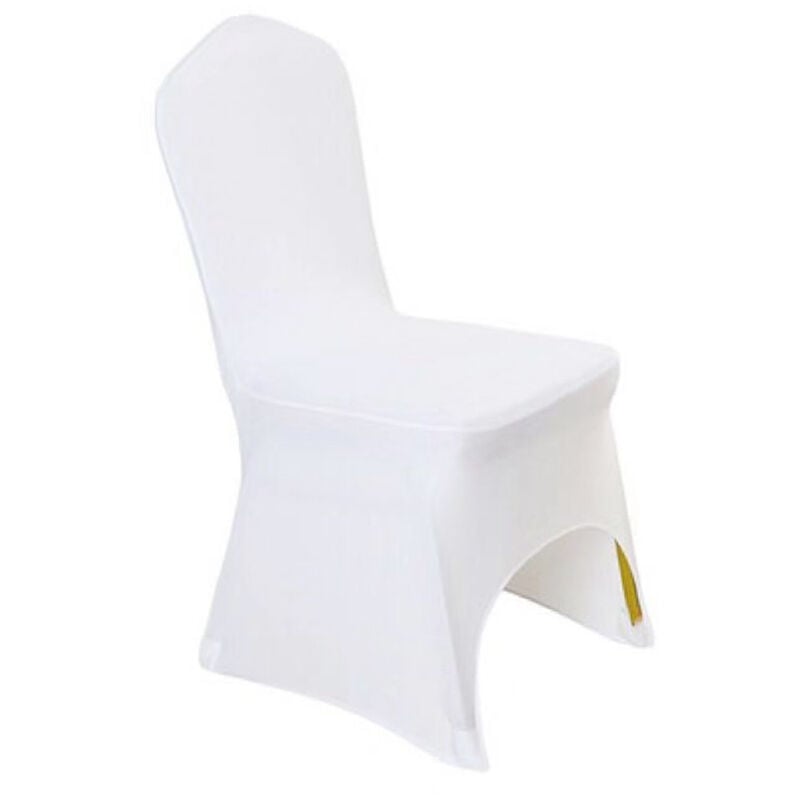 Sollbry - 4 pièces Housses de Chaise Extensible Couverture de Siège de Banquet Protection Hôtel Décor de Restaurant Mariage Anniversaire Fête Blanc