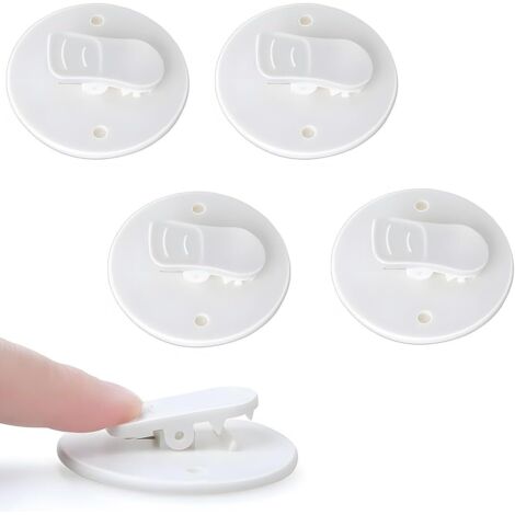Sollbry 4 pièces Protection Anti éclaboussures Clips - Salle De Bains Fuite De l'eau Clips De Garde,sans perçage de Rideau de Douche Clips pour Douche à Suspendre Camper(Blanc)