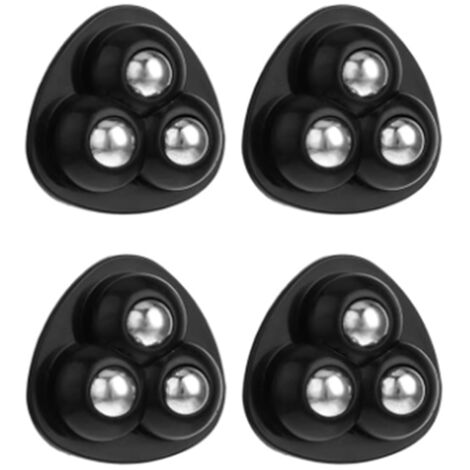 Sollbry 4 Pièces Roulettes pour Meubles Mini Roulette Roulettes Auto Adhésives, Rotation 360 Degrés Roulettes de Meubles à Billes de Transfert 3 Perles pour Poubelles, Boîtes (Billes Acier)