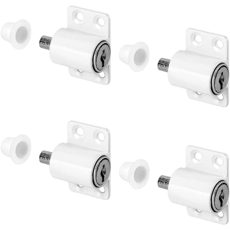Sollbry - 4 Pièces Verrous de Fenêtre Porte, Serrure Porte Coulissante, Serrures Pour Fenêtre, Pour La Maison Et L'école, Blanc