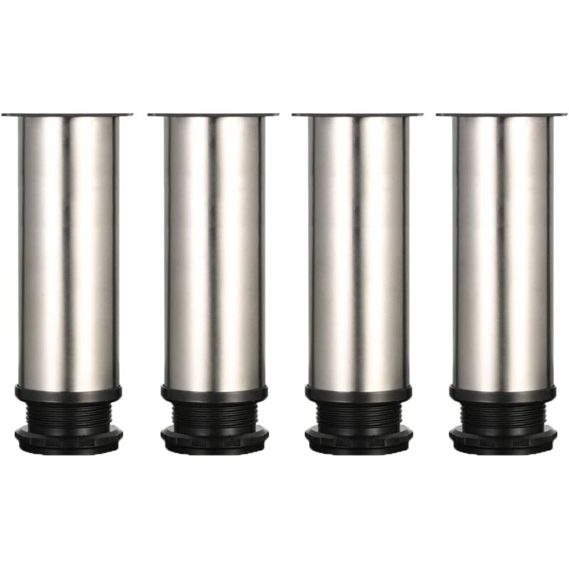 Sollbry - 4 Pieds Réglables 150 mm De Hauteur Épaissir Les Pieds d'armoire Pieds de Table Pieds de Meubles, Acier Inoxydable brossé
