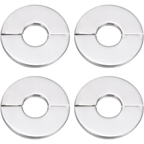 Sollbry 4 piezas de cubiertas de tubería de radiador de acero inoxidable, roseta de grifo plateada, cubierta de grifo de ducha de plomería, rosetas de tubería de acero inoxidable, cubiertas de tubería