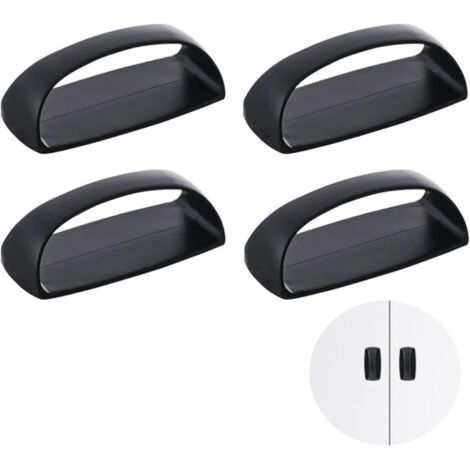 Sollbry 4 tiradores autoadhesivos para puertas correderas, armarios, ventanas, cajones, armarios, refrigeradores y otros muebles (negros)
