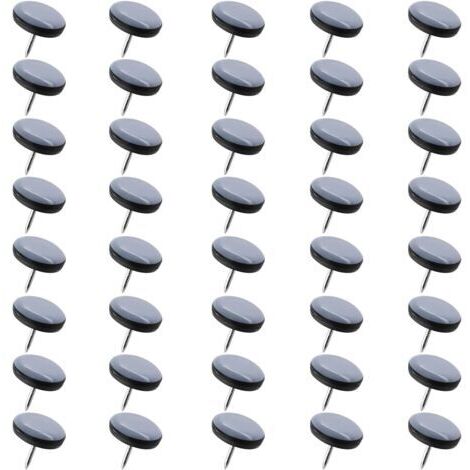 Sollbry 40 Pièces Patins pour Chaises avec Clou 19 mm, Patin Chaise A Clouer, Rond Patins Glisseurs pour Meubles Patin Meuble, pour Chaise Canapé Bureau Table Lits, Carrelage, Parquet