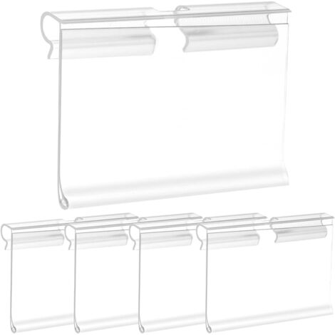 Sollbry 40 portaetiquetas de plástico para venta minorista, transparente, de PVC, con gancho (60 x 42 mm)