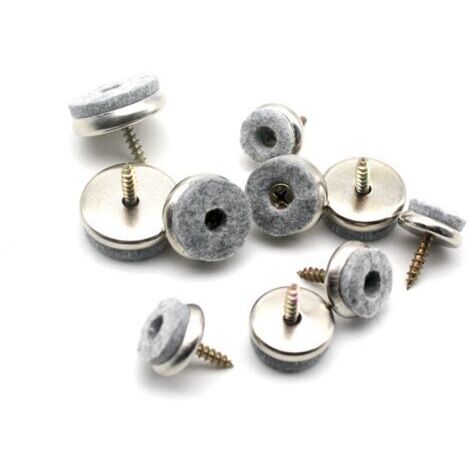 Sollbry 42pcs Patin Chaise a Visser Feutre, Vis Patins en Feutre, Patin Meuble Ave Feutres épai De 8mm sont Une Protection Idéale du Pied De Chaise, avec Une Installation Facile par Vis (Gris)