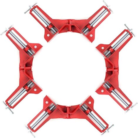 Sollbry 4er-Pack rechtwinklige 90-Grad-Klemmen mit verstellbaren Backen, multifunktionaler Glashalter für Heimwerker, Holzbearbeitung, Regale, Schweißen, Schränke