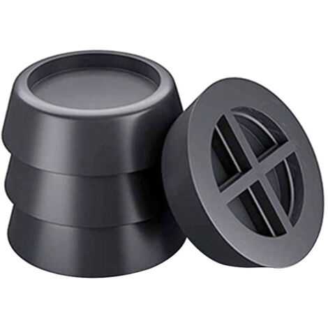 Sollbry 4er-Set Anti-Vibrations-Pads für Waschmaschinen und Geschirrspüler/Reduzierung von Lärm und Vibrationen an Ihren Haushaltsgeräten, Schwarz