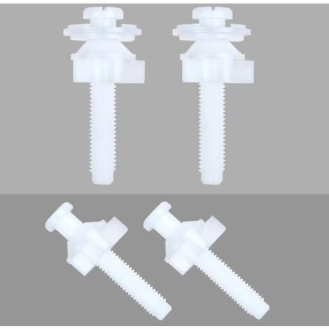 Sollbry 4pcs Toilet Seat Screws Fixing Accessories Replacement White Plastic Bolts
