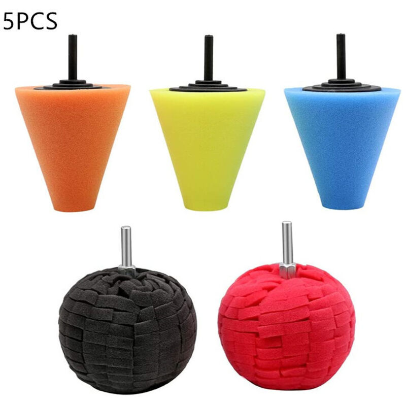 5 almohadillas de espuma para pulir metales de 6 mm y 8 mm, para el cuidado de las ruedas de coche, para metal, aluminio y acero inoxidable. - Sollbry