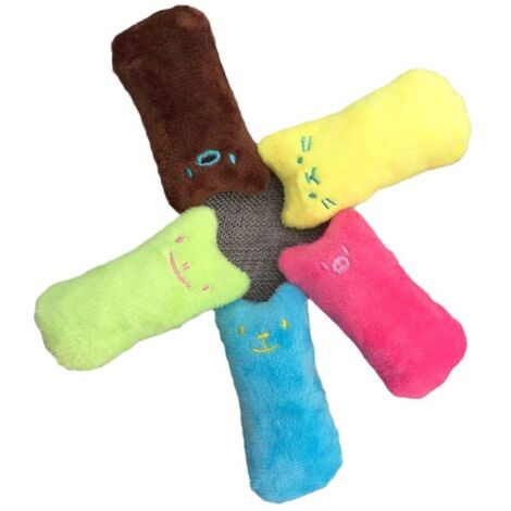 Sollbry 5 pièces Jouets pour Chaton Peluche avec Herbe à Chat Lot de Jouets Interactifs Résistants Mastication avec Papier Bruissant pour Nettoyage des Dents et Stimulation Ludique