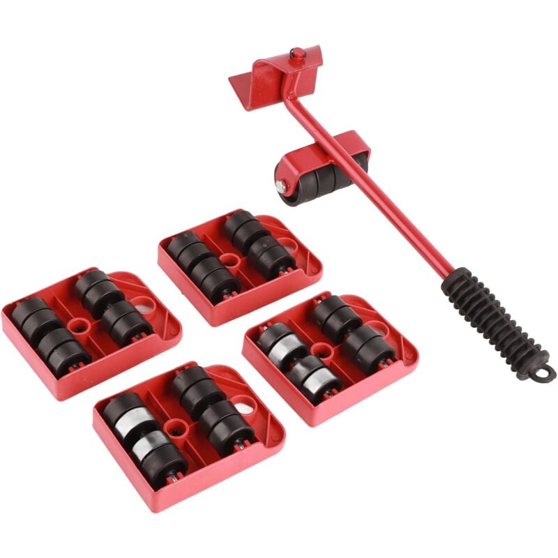 Sollbry 5 Pièces Kit de Deplace Meuble Lourd, Déménageur de Meubles avec Roues et Ensemble de Levage de Meubles, Roulement de 150 Kg, pour Déplacer