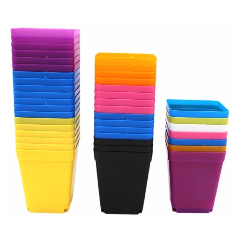 50 pcs bureau petit pot de fleurs petits pots en plastique jardinières extérieur intérieur pot de fleurs pots de fleurs extérieur en plastique pot de