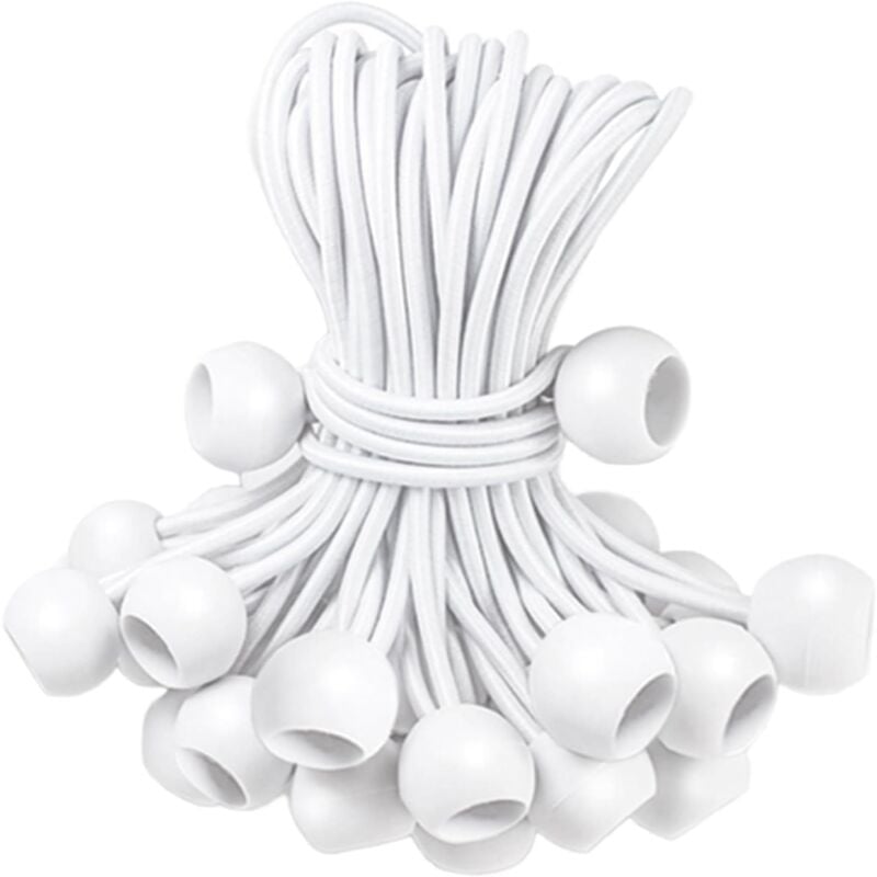 Sollbry - 50 Pièces Tendeurs Elastique,Tendeur Elastique Boule,Tendeur Bache, Tendeur avec Boule,Sandow Elastique pour Bache,Tentes,Camping