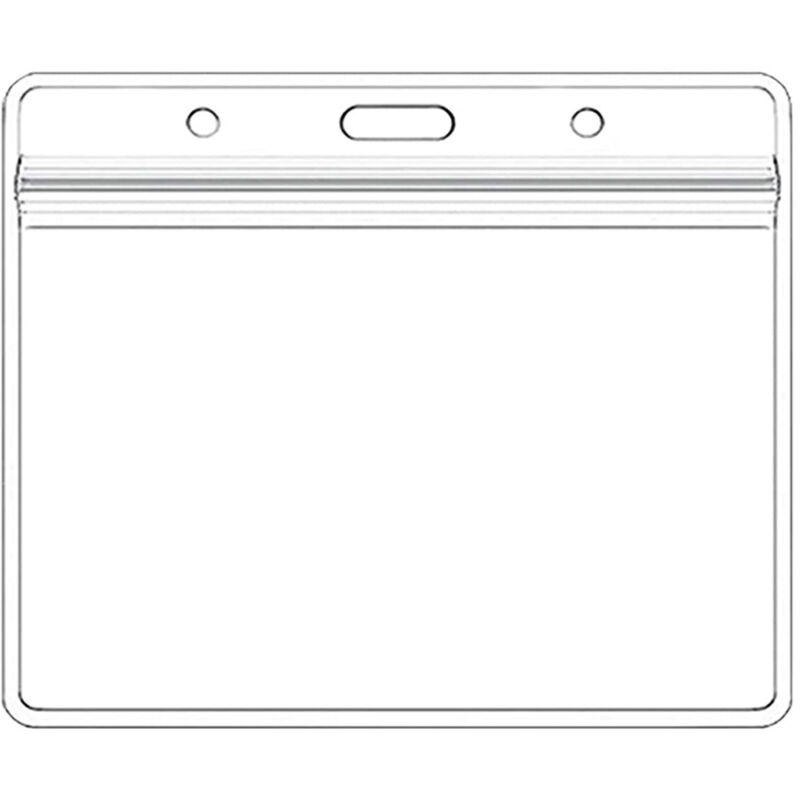Sollbry 50 porta credencial horizontal transparente, porta credencial transparente, porta credencial de plástico transparente para tarjeta de